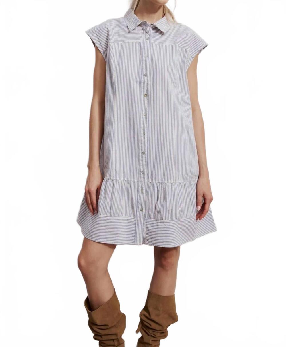 NEW MELISSA NEPTON laia mini dress in blue/white stripe